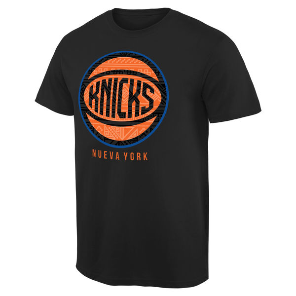 NBA Men New York Knicks Noches Enebea TShirt Black->new york knicks->NBA Jersey